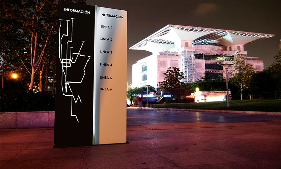 Elementos para señaletica con luz
